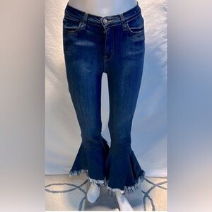 Vibrant Dark Blue Flare Jeans